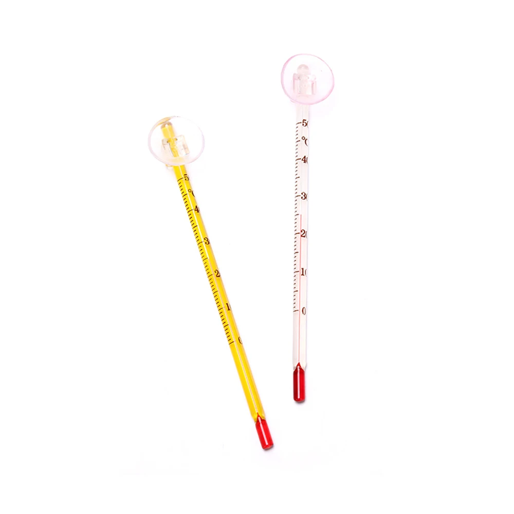 Glass Aquarium Thermometer Fish Tank Submersible Temperature Measuring Tool With Suction Cup 14CM 0-50℃ Aquarium Accessory
