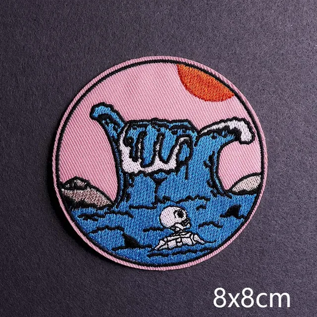 Hip-hop Rock/Music Patch Iron On Patches For Clothing Thermoadhesive Patches On Clothes Embroidery Patch Punk Joker Stickers PE6824CT