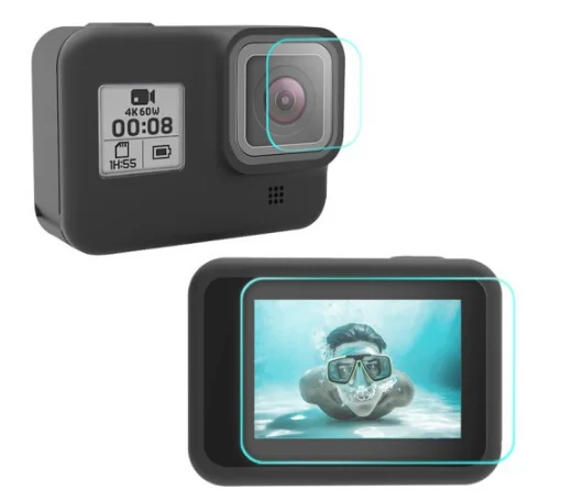 Protective film Для gopro 8 лобовое стекло Ветер шумоподавление Губка Пена корпус для GoPro Hero 8 Черный Спорт Экшн камеры аксессуары - Цвет: Protective film