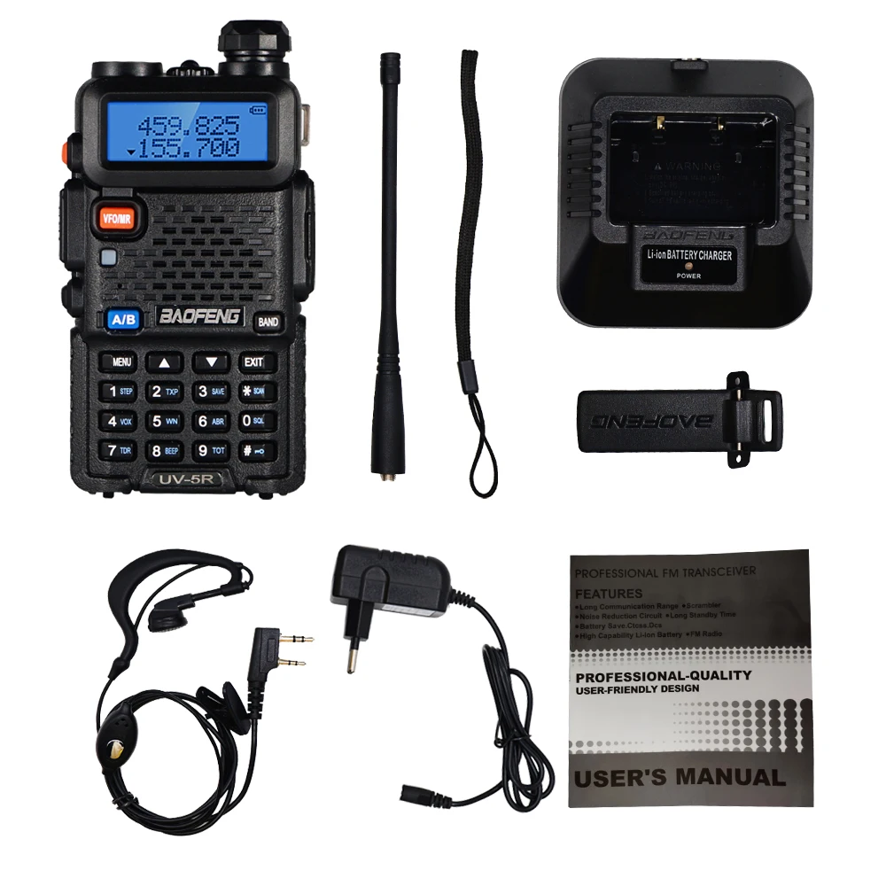 Рация Baofeng UV 5R Talkie 5W UV5R Двухдиапазонная портативная CB радиостанция VHF/UHF FM
