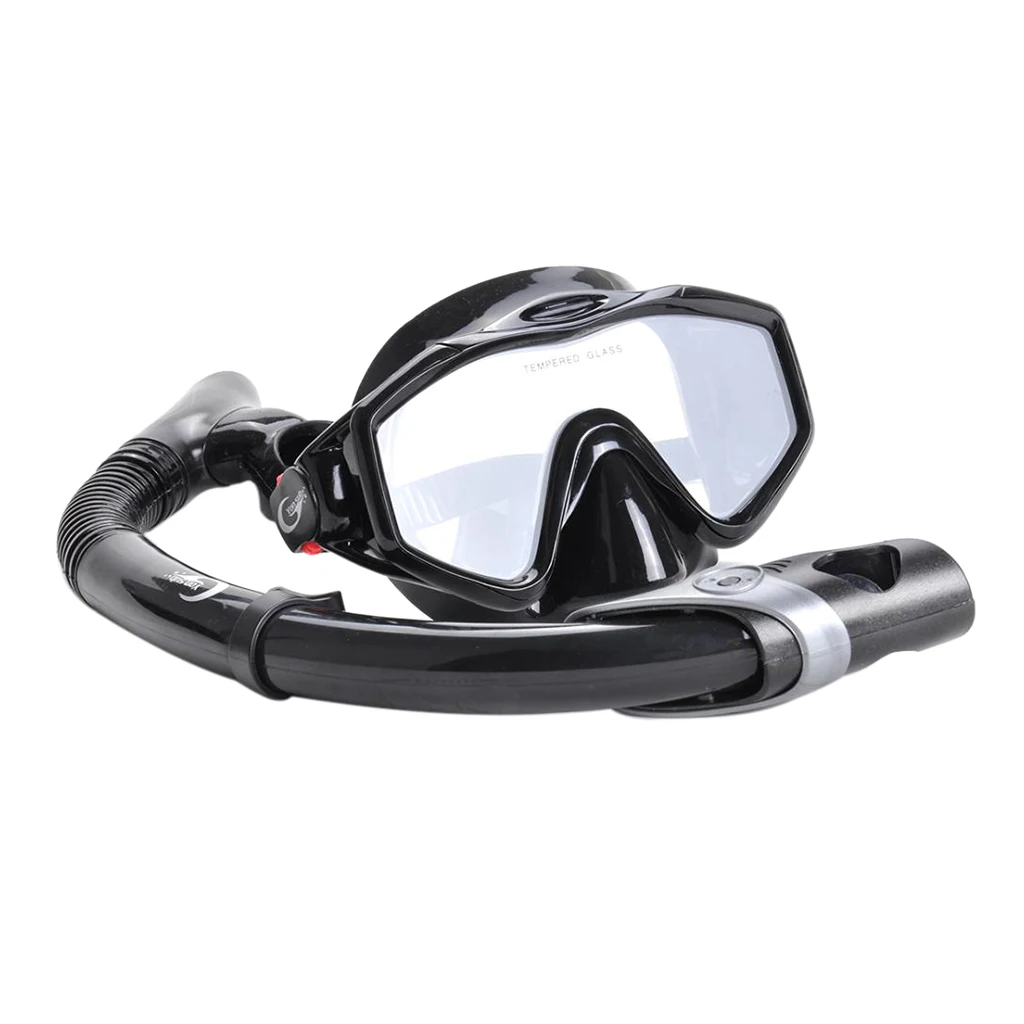 Dry Snorkel Mask Set Professional Divers Gear Goggles Breath Tube Spearfishing Diving Swimming Snorkeling Gear Kit
