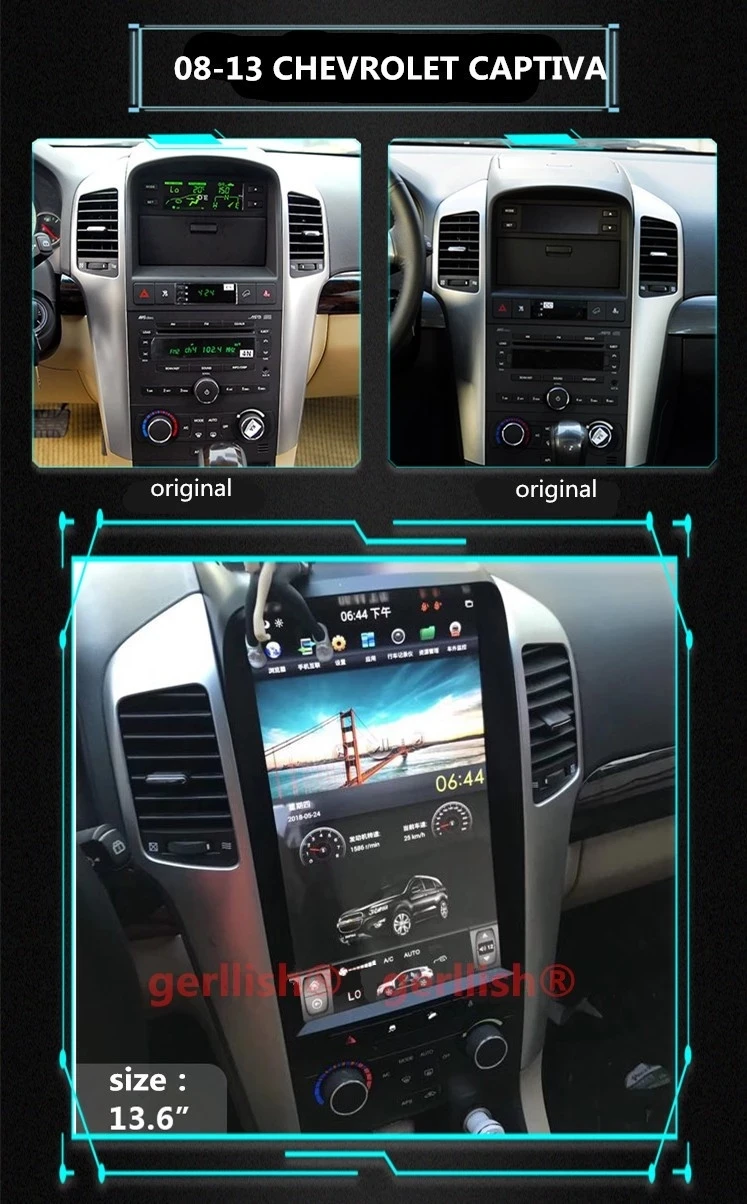13.6 tesla стиль вертикальный экран Автомобильный dvd-плеер на основе Android для Chevrolet captiva 2008-2012 радио аудио стерео