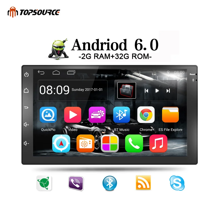 Автомобильный радиопроигрыватель TOPSOURCE 7 &quot1080 P 2Din Android автомобильный стерео 2G 32G