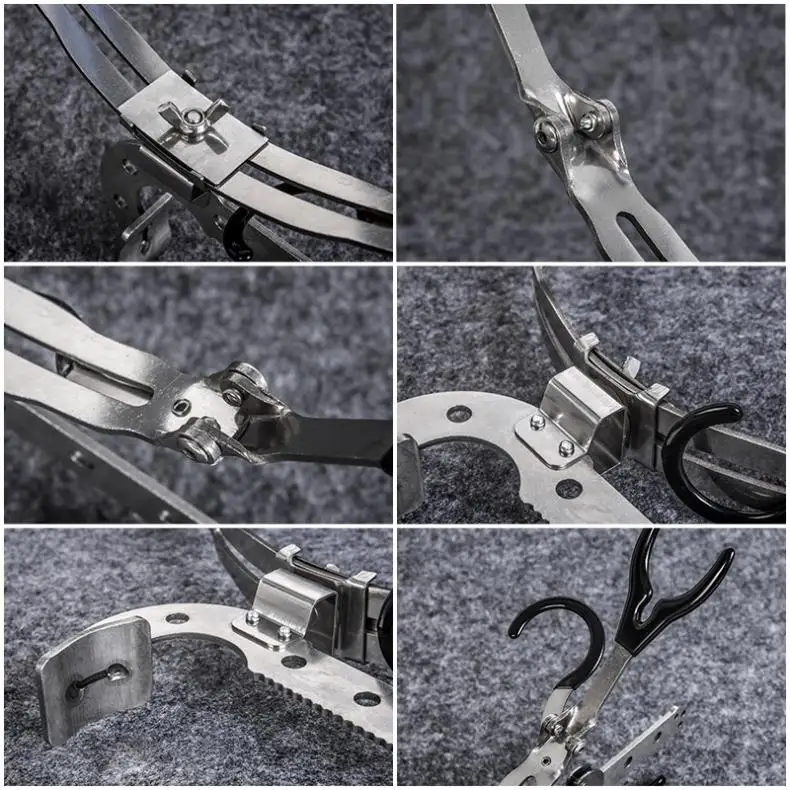 Stainless Steel Foldable Fishing Rod Stand Claw Shape Clamp Holder for Ice Raft Telescopic Hand Rod Bridge Fishing Hot Sale
