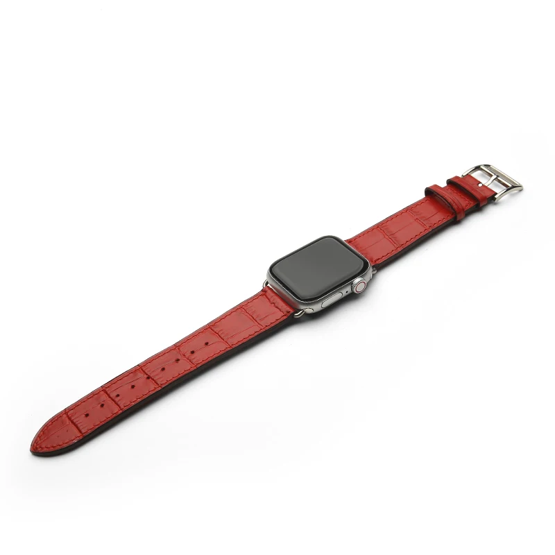 Чехол с монограммой Horologii для Iphone 11 Pro, чехол для AirPods, чехол 2 и ремешок для часов, красный узор «крокодиловая кожа», Прямая поставка
