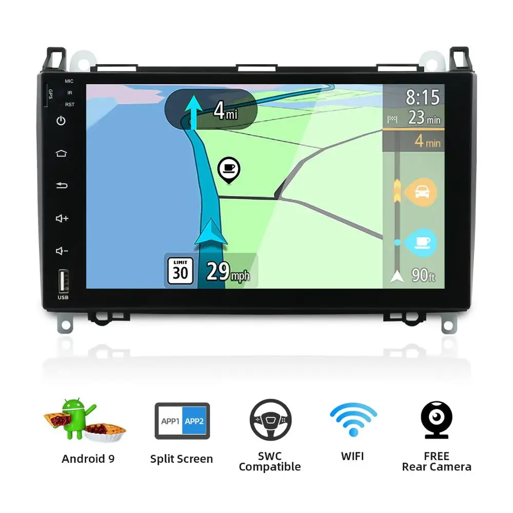 Автомобильный мультимедийный плеер gps Android 9 2 Din Automotivo для Mercedes Benz/Sprinter/Viano/Vito/B-class/B200 радио gps Nvigation Cam