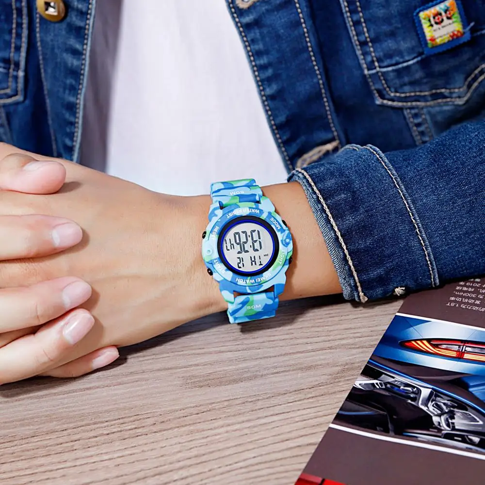 SKMEI Fashion Digital Boys Kids Watches Time Chrono Children Watch Waterproof Camo Sports Hour Clock Boy Teenager Wristwatches enlarge