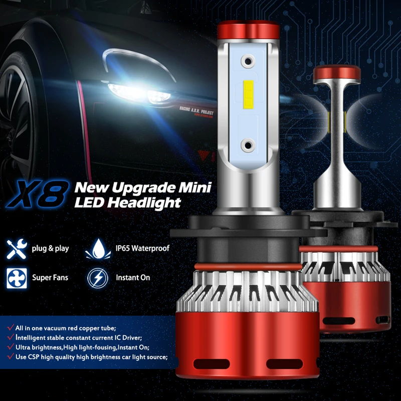 Светодиодные автолампы Katur 9005 лм H7 H1 H3 H4 H8 H11 HB3 HB4 9006 9012 HIR2|Передние LED-фары для авто|