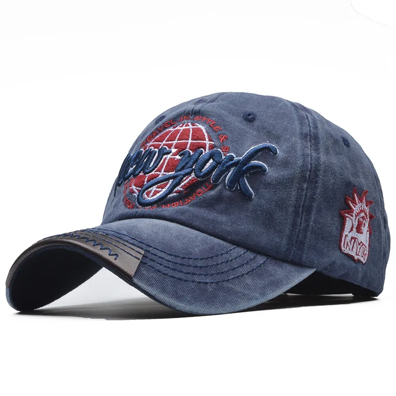 Темно-синий Хлопок Модные женские Бейсболки Newyork Snapback Шляпы Для Мужчин Ny Папа Кепка Casquette Homme Установлены Кепки - Цвет: Темно-синий