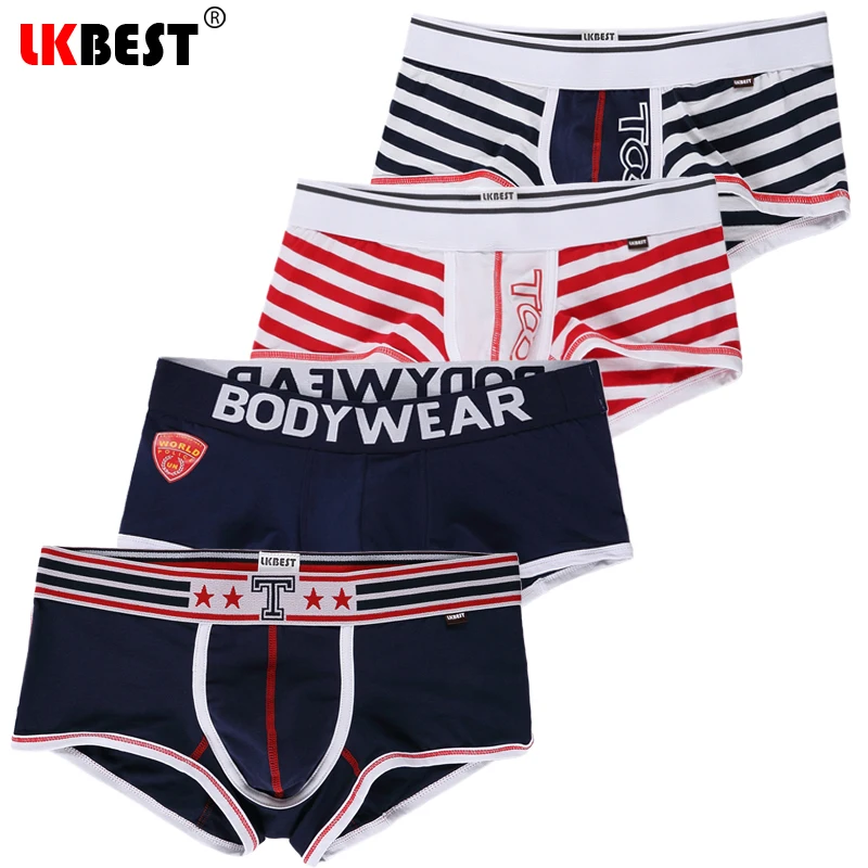 

4 pieces/lot Men Underwear Sexy U Convex men's Boxer Shorts high quality cotton mens Underpants