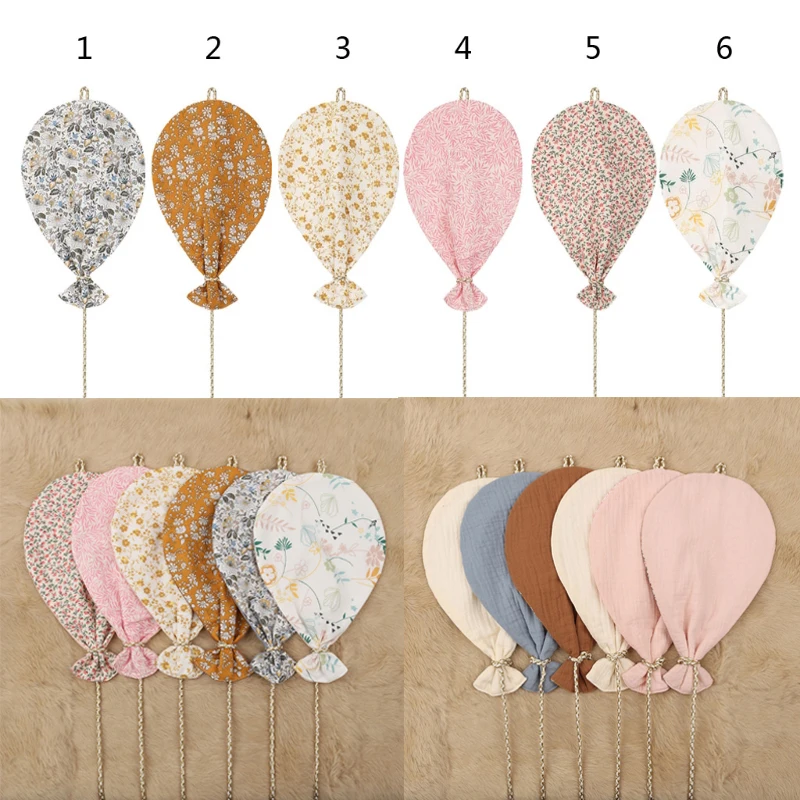 Decoración colgante de fondo con globos para habitación de niños, decoración de algodón con estampado de un solo lado, estilo nórdico, para habitación de bebés y niños, decoración del hogar