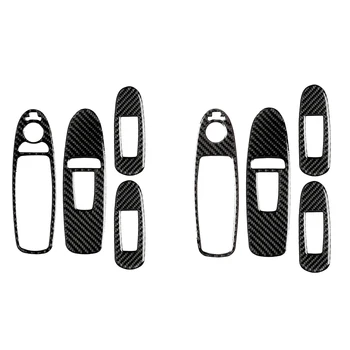 

Replacement For Infiniti Q50 2014-2019 4pcs/set Window Switch Panel Cover Trim Carbon Fiber Decor