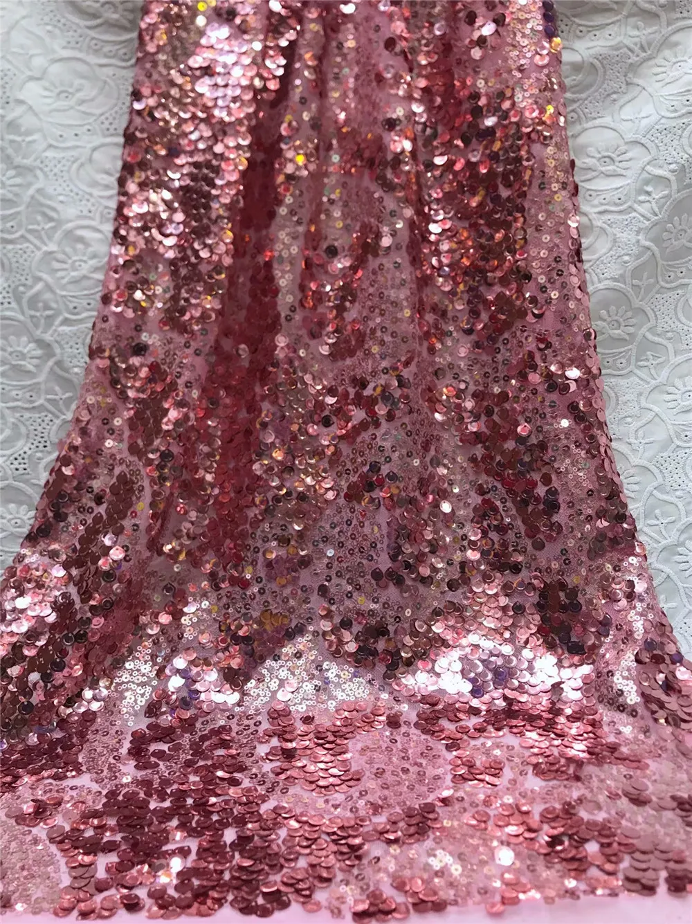 

2020 New style French Sequins net lace fabric,African Super Sequins mesh lace fabric High quality for Nigerian Best party dress