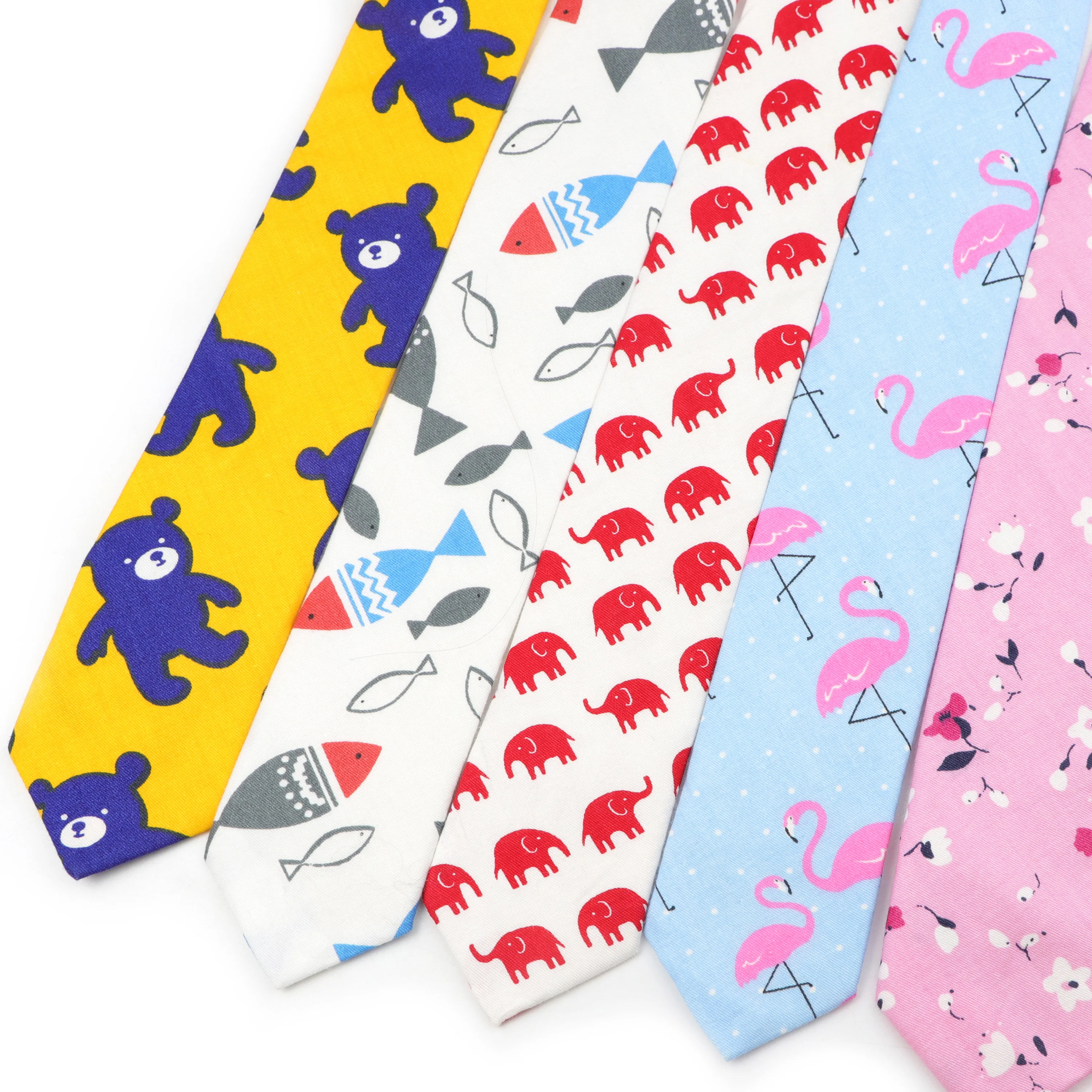 Cotton Floral Cartoon Animal Vintage Kids Child Girl Casual Necktie Cute Dog Duck Chicken Bear School Daily Skinny Small Ties,woven necktie,necktie set