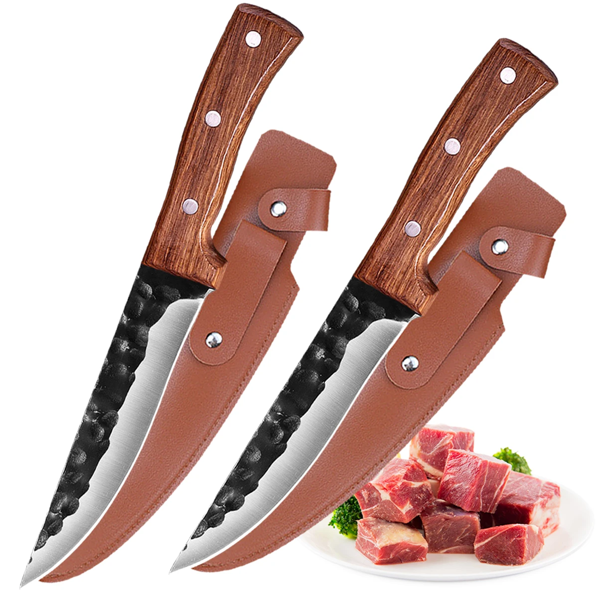 6.5inch Boning Knife Hunting Fishing Butcher Meat Cleaver Paring