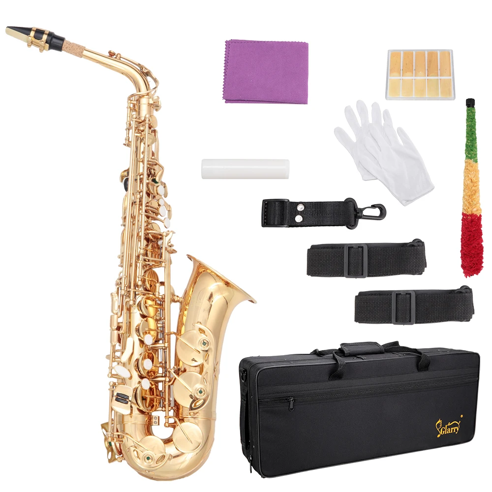 Care Kit and Many Extras Lazarro 360-SB E-Flat Eb Alto Saxophone Sea Blue-Gold Keys with Case 11 Reeds 