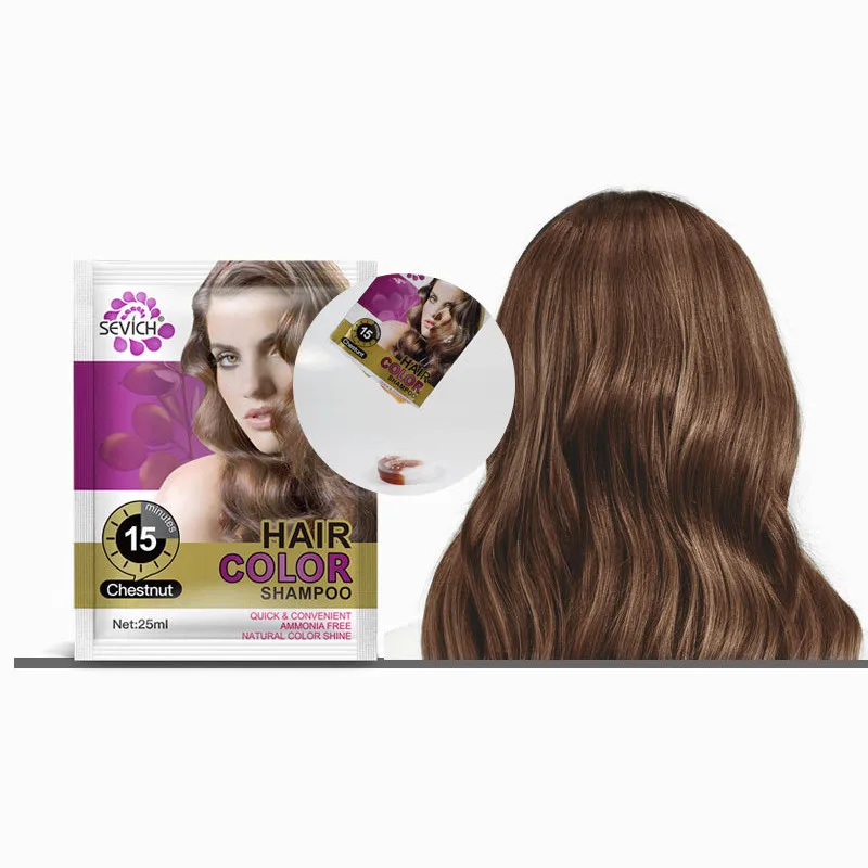 15min Quick Effect Plant Hair Dye Fashion Hair Cream Unisex Gold Brown Style Hair Dye Color Cream Girls Beauty Hair ColorsTSLM1 - Цвет: Chestnut