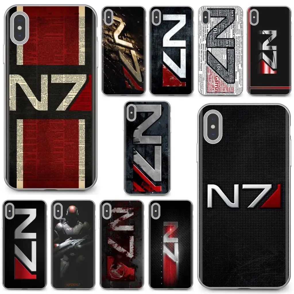 Силиконовый чехол для телефона Xiaomi Mi A1 A2 A3 5X 6X 8 9 9t Lite SE Pro Max Mix 1 2 3 2S Mass Effect N7 Armour Logo
