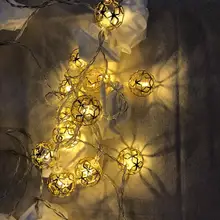 DishyKooker, железный художественный геометрический полый шар, светодиодный светильник, украшение для рождественской свадьбы