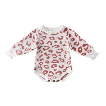 

Knitted Baby Clothes Newborn Baby Romper Leopard Baby Girl Romper Cotton Infant Baby Boy Romper Infant Baby Jumpsuit Overalls