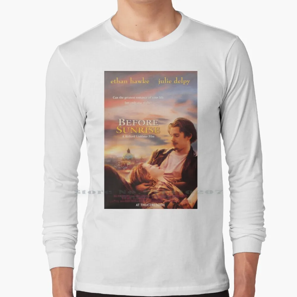 Prima Dell'Alba T Shirt 100% Puro Cotone Prima Dell'Alba Richard Linklater Prima Della Trilogia Tramonto Midnight Elastan Hawke Julie Delpy