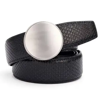 

New Men's Real Leather Ratchet Dress Belt with Automatic Buckle Leather Belts for Men width:35mm length:110-125