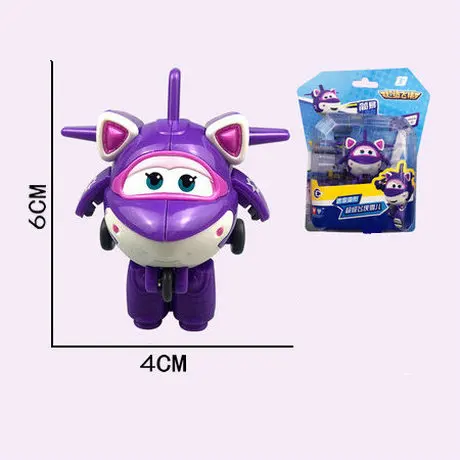 With Box 6cm 14 см ABS Супер Крылья самолет деформация робот фигурки суперкрылья мультфильм игрушки для детей подарок Brinquedos - Цвет: With Box 6cm