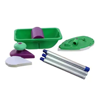 

Wall Paint Brush Roller Tray Household Wall Painting Brush Paint Sponge Pad 1 set Paint Roller + 4 sponge