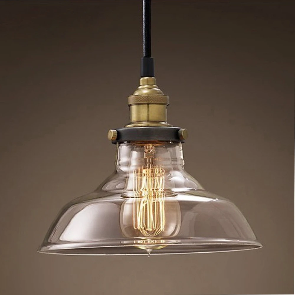 Винтажный стеклянный подвесной светильник в стиле ретро промышленный русском