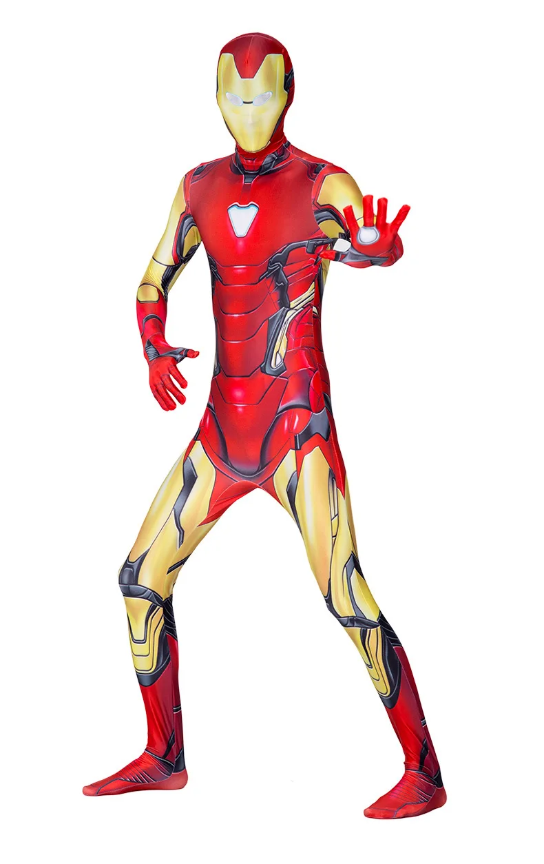 JYZCOS костюм для косплея Железного человека Мстители 4 супергерой Тони Старк зентай облегающий костюм на Хэллоуин костюм комбинезон для взрослых детей