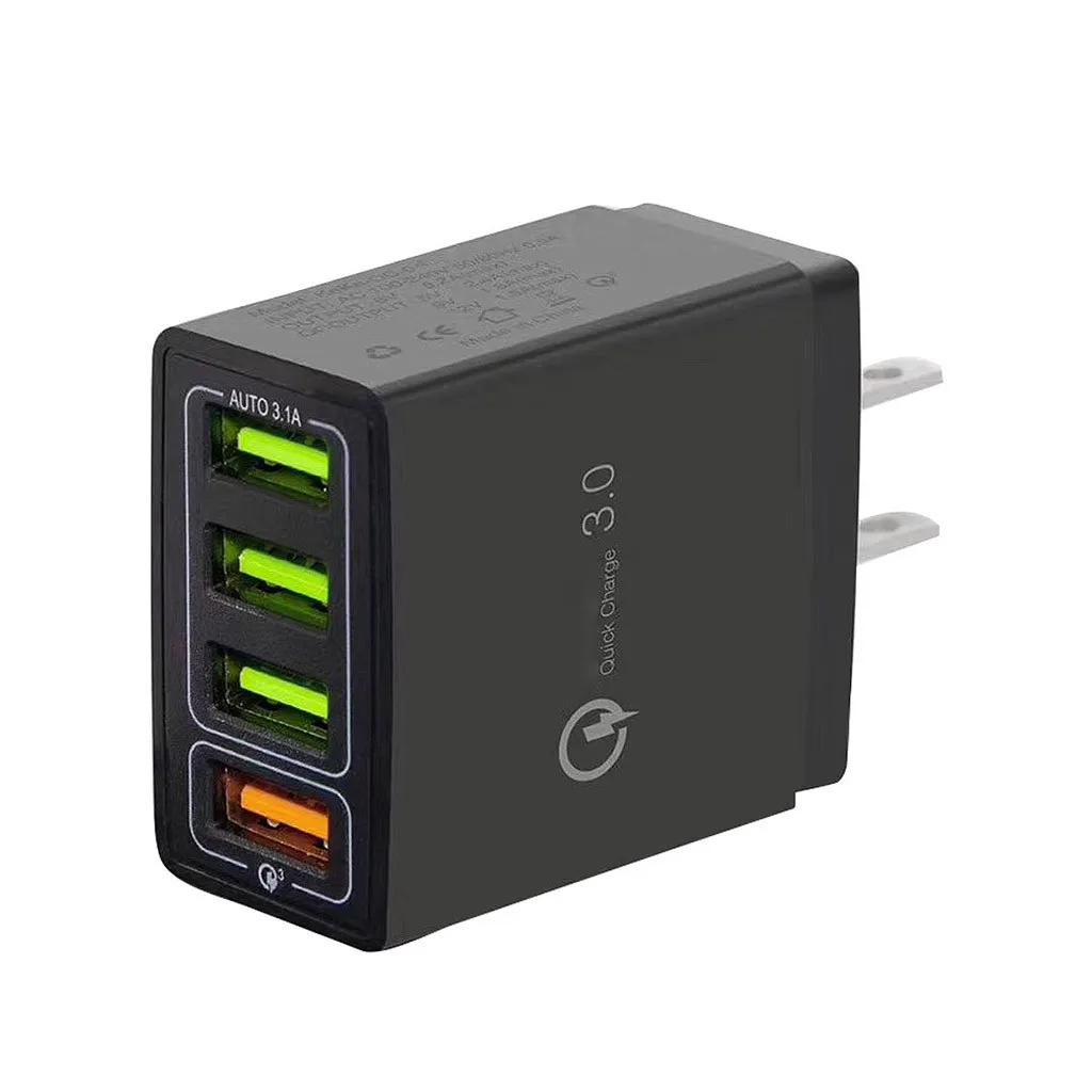 4USB стены Зарядное устройство QC3.0 телефон быстро Зарядное устройство s US EU Plug кв быстрое зарядное устройство 5V 2.4A Каррегадор для смартфонов планшетный ПК MP3 MP4