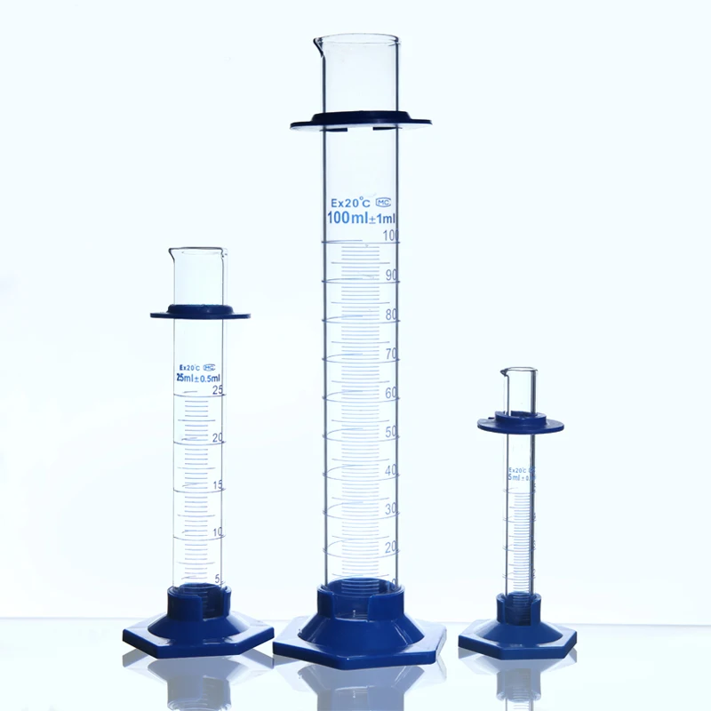 10 pieces/pack 25mL Hexagonal Glass Mmeasuring cylinder Borosilicate Chemistry Glass Graduated Cylinder