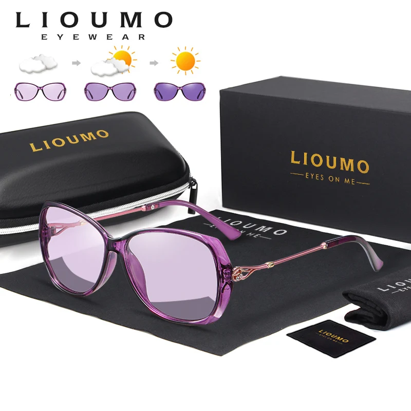 

LIOUMO Fashion Women Sunglasses 2020 Photochromic Polarized Sun Glasses Lady Anti-Glare Safety Driving Goggle zonnebril heren
