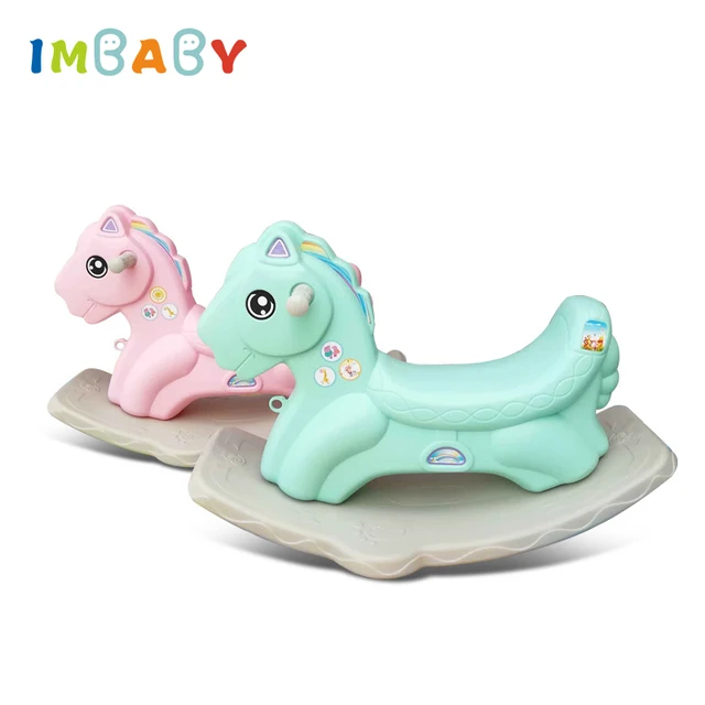 Children Cute Rocking Horse Kid Multi-functional Plastic Rocking Chair Indoor Ride On Toy Toddler Playpen Accessories for 0-6Y 2