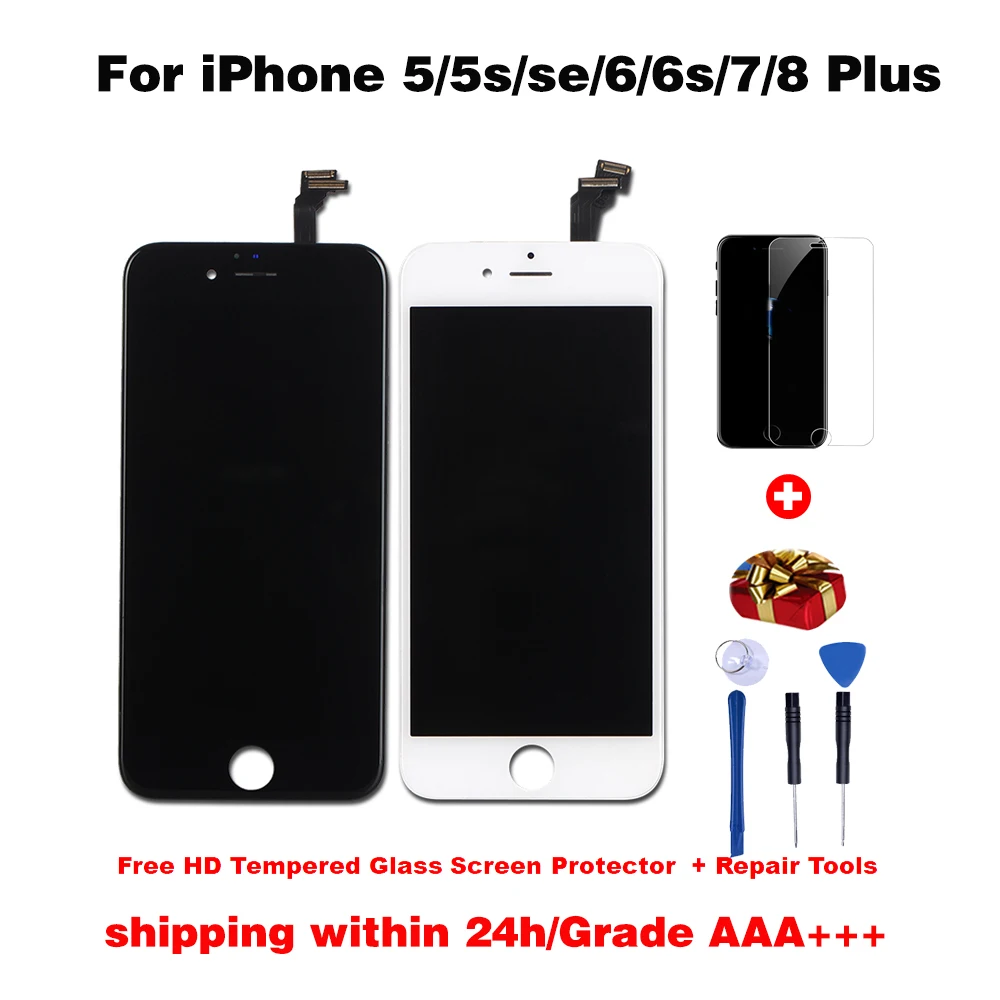 

LCD Display For iPhone 5/5S/ 6 Touch Screen Replacement with Frame For iPhone series No Dead Pixel Grade AAA+++ 4.7Digitizer