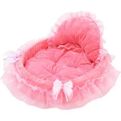 Sweet Lace Princess Dog Bed Cat Nest Puppy Soft Puppy Teddy Pet Bed Suitable for Small and Medium Dogs and Cats Sofa Kennel