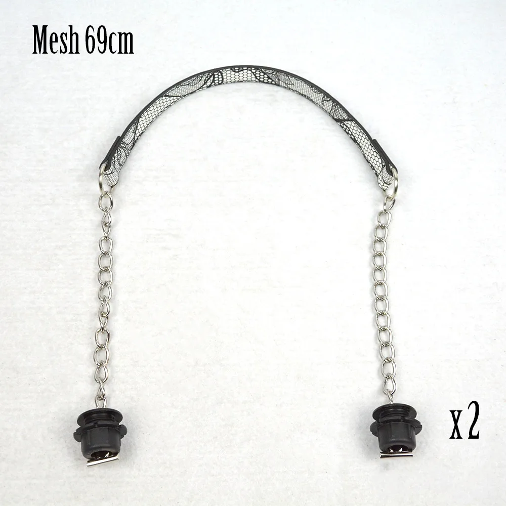 Новинка Tanqu 1 пара серебряных коротких толстых одной цепи с металлической пряжкой черные винты для Obag O сумка ручки для женщин сумка сумки - Цвет: mesh