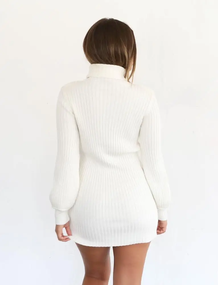 Najtaniej Jesień i zima kobiet na co dzień z długim rękawem sweter z dzianiny sukienka damska duży rozmiar slim dzianiny najniższy mini sukienka ciepłe sukienka