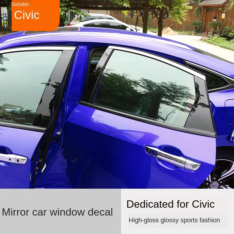 

Applicable to 10-Generation Civic Column SMD Mirror B- Pillar Stickers Body Decorative Stickers Sequined Car Window Trim Modific