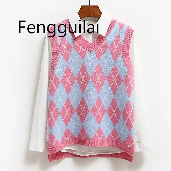 FENGGUILAI, модные повседневные топы, пуловер, эластичный свитер, весна-осень, Женский вязаный жилет без рукавов с v-образным вырезом
