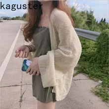 Женский вязаный кардиган Kaguster, Свободный кардиган размера плюс с дырками, кардиган в Корейском стиле на лето Женский вязаный кардиган Kaguster, Свободный кардиган размера плюс с дырками, кардиган в Корейском стиле на лето