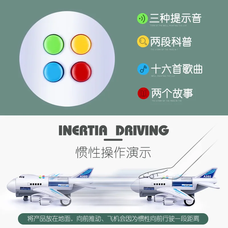 

Extra Large Plane Toy Children Inertia Music Camera Track Aircraft Model Storage Set Toy Car Baby Boy