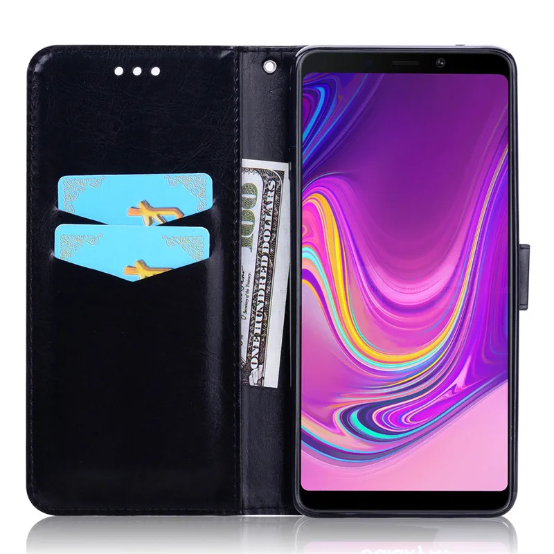 cute samsung phone case Luxury Flip Leather Wallet Phone Case For Samsung Galaxy A9 2018 Case A920F SM-A9200 A 9 2018 Phone Case With Card Holder Coque kawaii phone case samsung