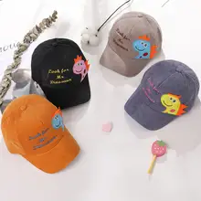 Дети девочки для мальчиков мультфильм Динозавр вельвет Защита от Солнца шляпа спортивная бейсбольная Кепка унисекс хлопок дети шляпа детские шляпы от солнца