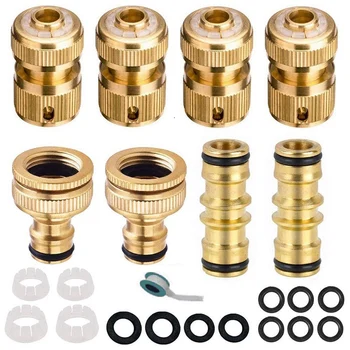 

8 Pcs Brass Garden Hose Faucet Connector Kits for Connecting Garden Hose Pipes Fittings with Accessories