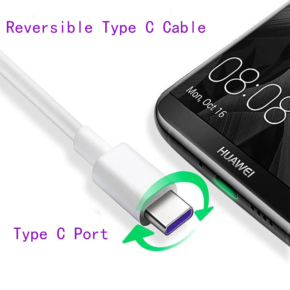 Supercharge huawei USB 5A type C кабель P30 P20 Pro lite Mate20 10 Pro P10 Plus lite USB 3,1 type-C Супер зарядный кабель