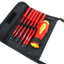 7 stücke Isolierte Schraubendreher-set Magnet Tipps Isolierte Elektriker der VDE 1000V Hand Werkzeug Öffnung Reparatur Precision Tool Set