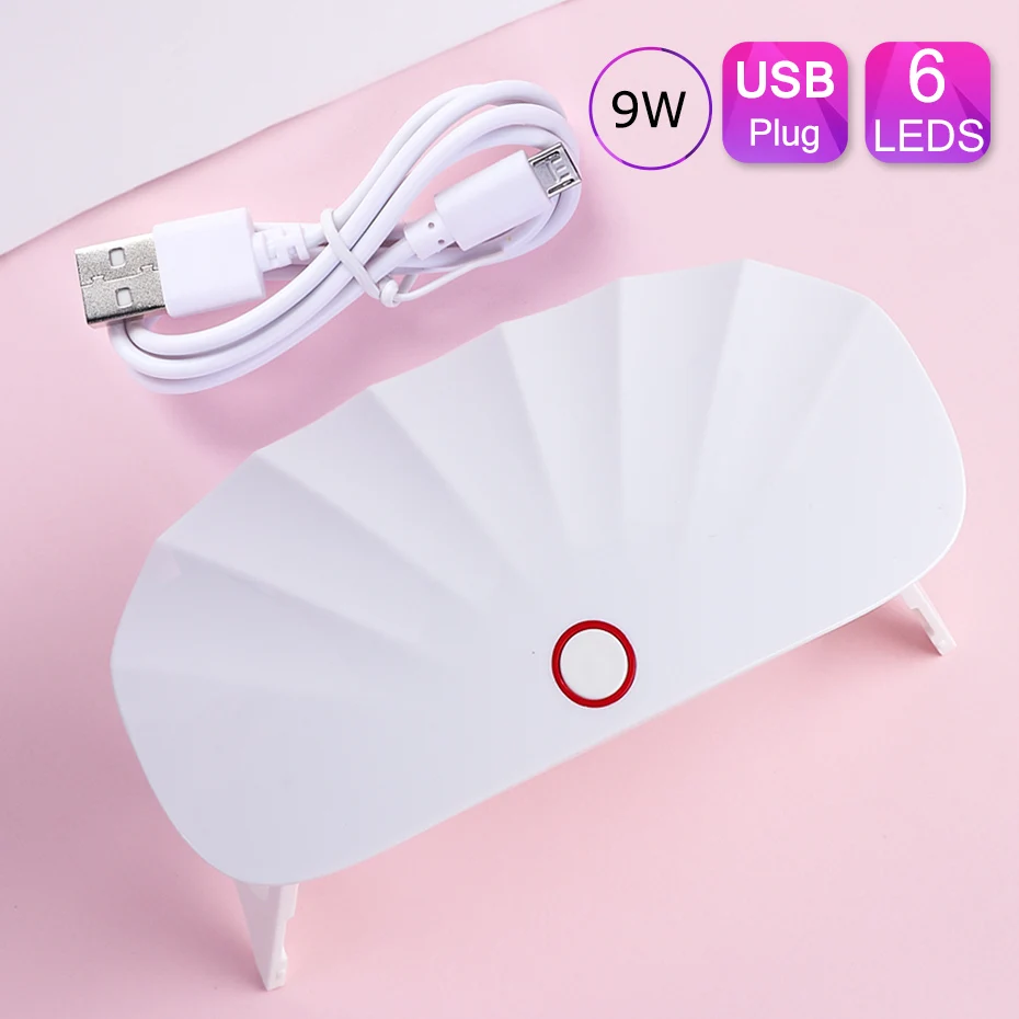 9W Nail Dryer LED UV Lamp for All Types Gel Varnish Curing USB Cable Portable Machine Nail Art Tool For Home Salon Manicure 1