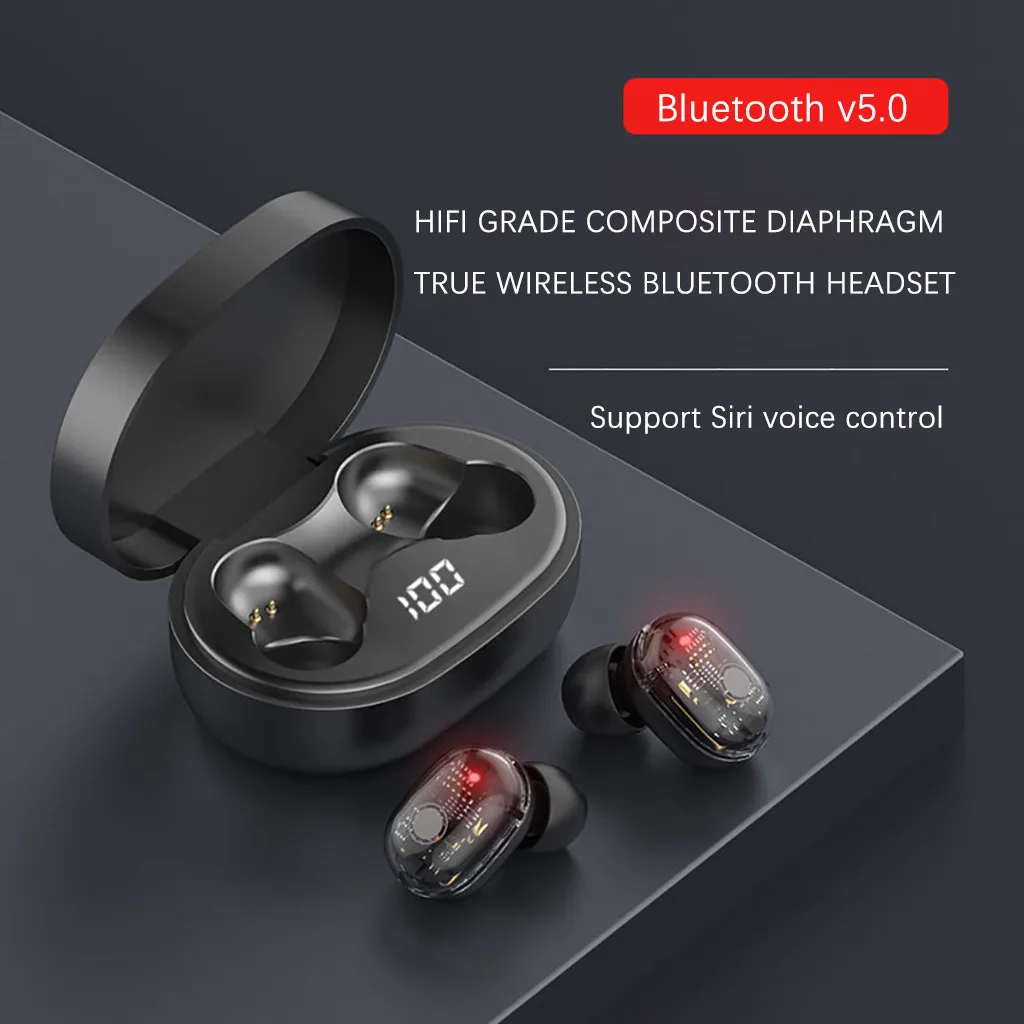 50# Беспроводной вкладыши TWS True Bluetooth 5,0 стерео бас наушники-вкладыши гарнитура Bluetooth с зарядным устройством драйвером спортивные наушники для xiaomi huawei