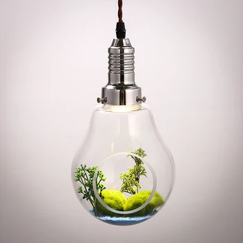 

American Creative glass bulb plant vase plants restaurant decoration lighting lamp Pendant Lights personality za FG396